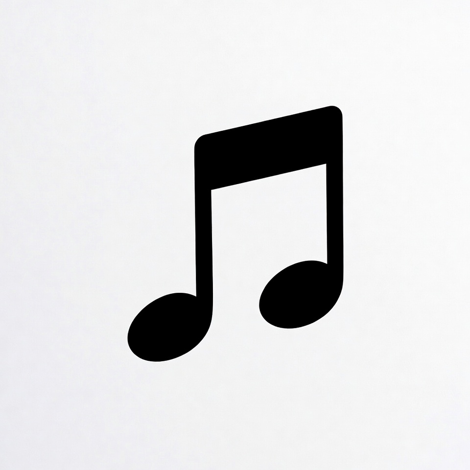 Black Music Note Icon Black Music Note Icon