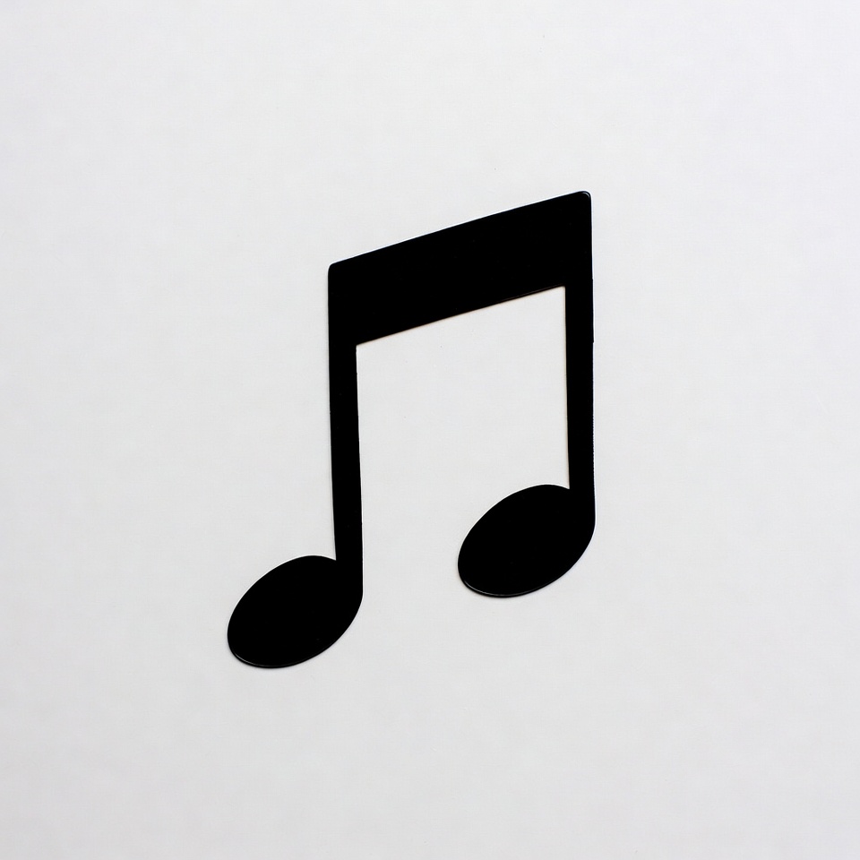 Black music note isolated Black music note isolated