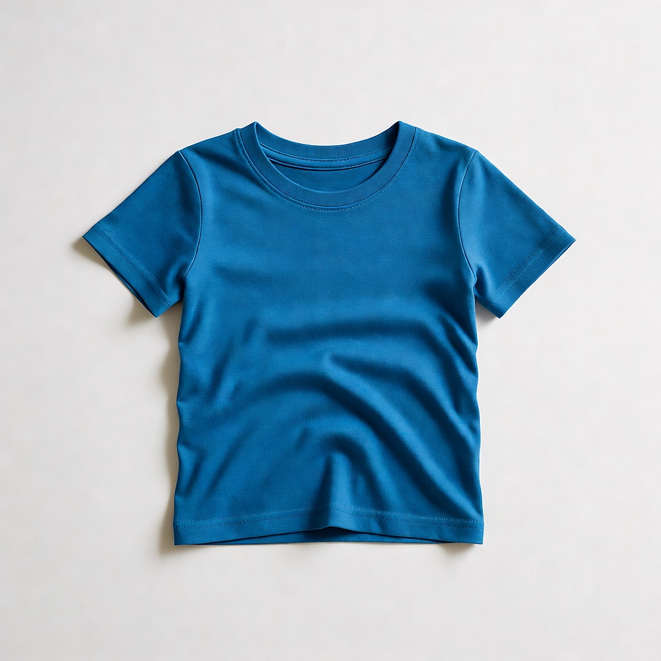 Blue Toddler T-Shirt Flat Lay Blue Toddler T-Shirt Flat Lay