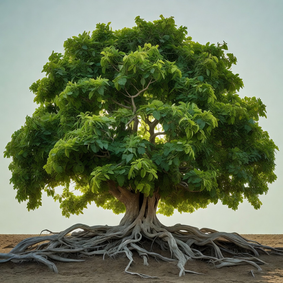 Large Tree with Exposed Roots Large Tree with Exposed Roots