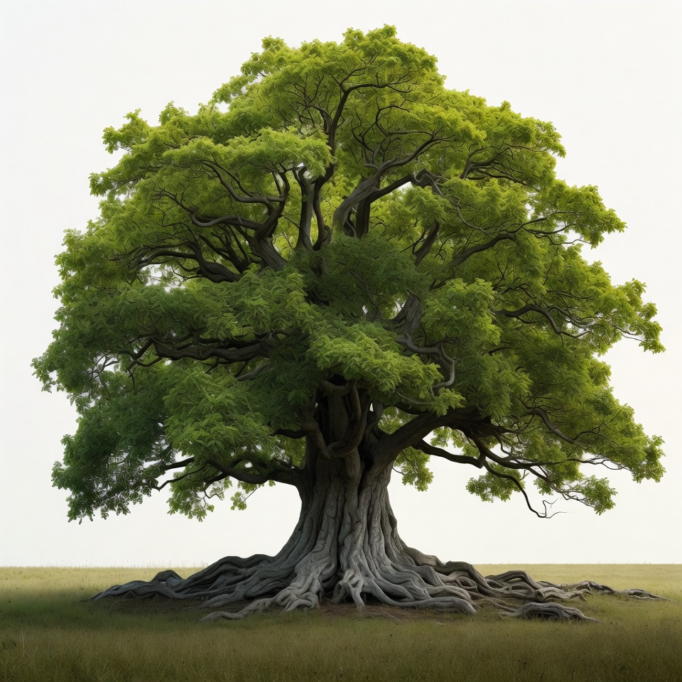 Large Green Tree on Isolated Background Large Green Tree on Isolated Background