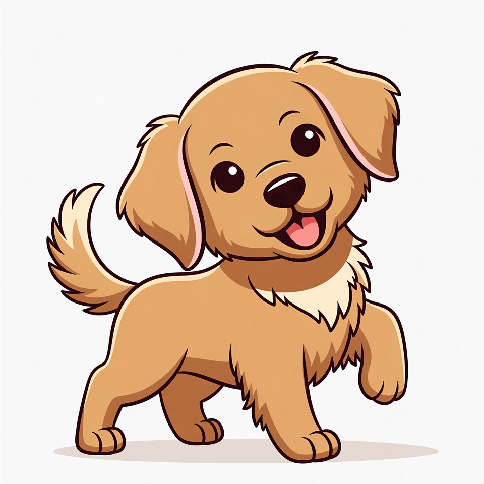 Cute golden retriever puppy illustration Cute golden retriever puppy illustration