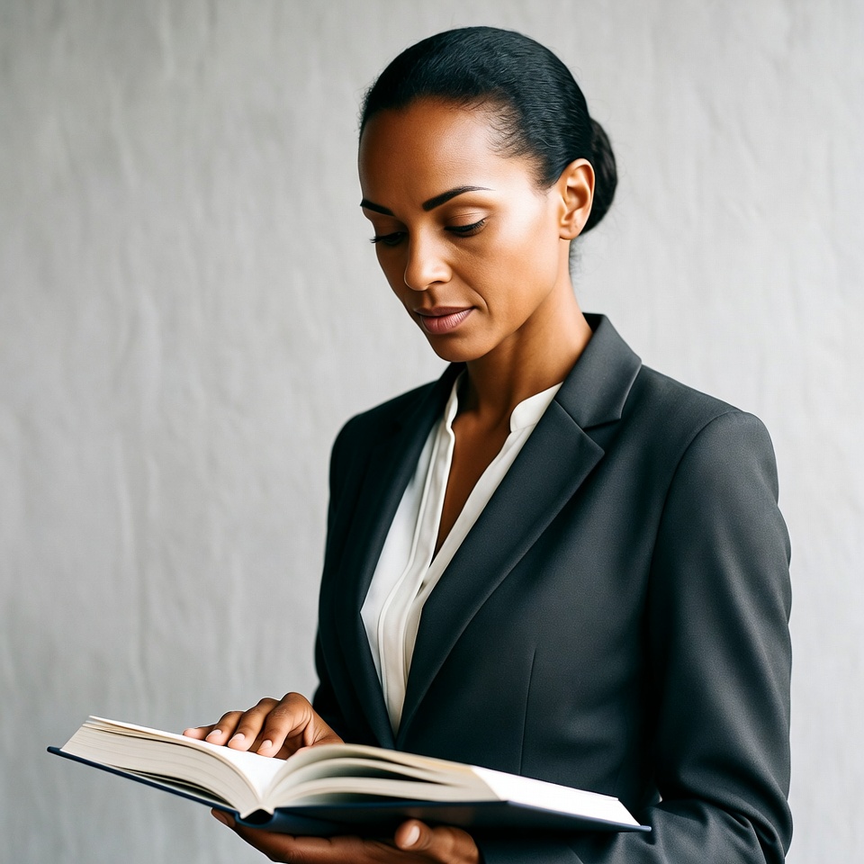 African-American woman reading book African-American woman reading book