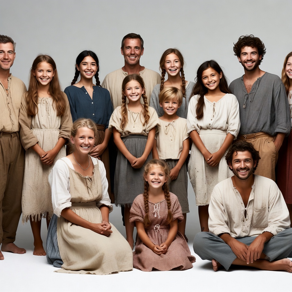 Large White Family Group Portrait Large White Family Group Portrait