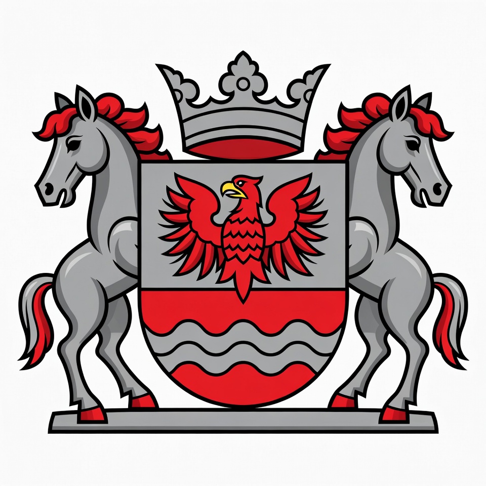 Polish Coat of Arms with Eagle and Horses Polish Coat of Arms with Eagle and Horses