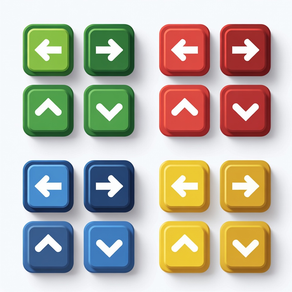 Colorful Arrow Buttons Set Colorful Arrow Buttons Set