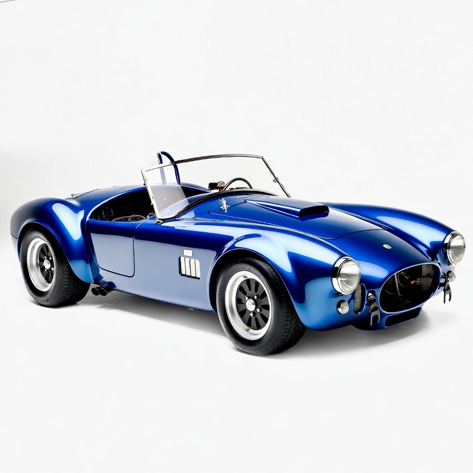 Blue Shelby Cobra Convertible Car Blue Shelby Cobra Convertible Car