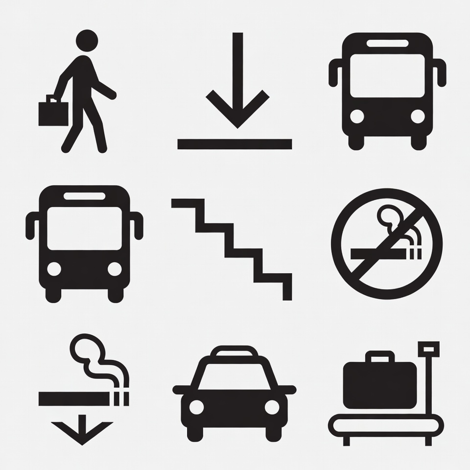 Public Transportation Icons Set Public Transportation Icons Set