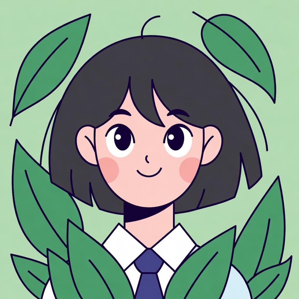 Girl smiling among green leaves Girl smiling among green leaves