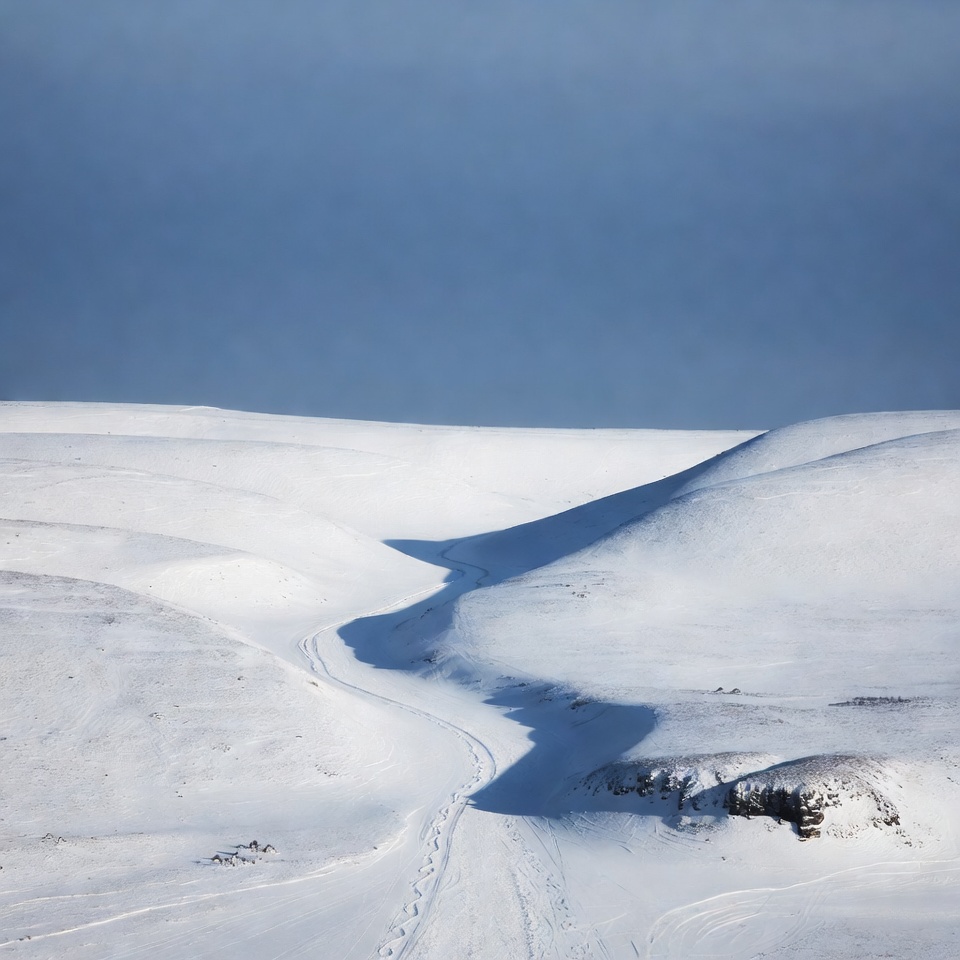 Snowy Hills with Winding Path Snowy Hills with Winding Path