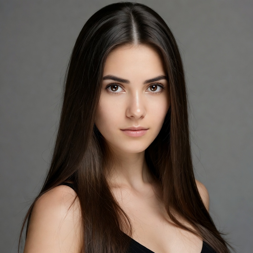 Beautiful woman with long dark hair Beautiful woman with long dark hair