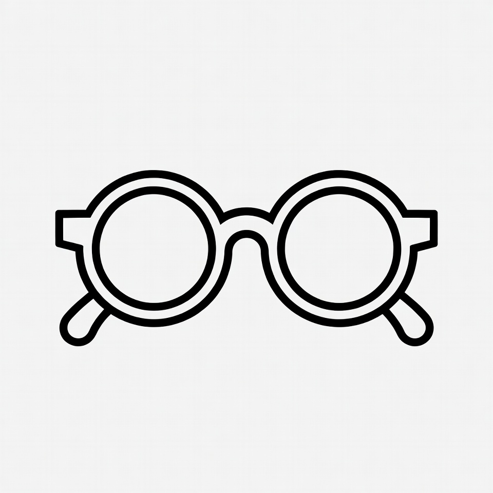 Round Wireframe Glasses Illustration Round Wireframe Glasses Illustration