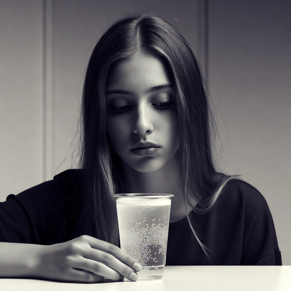 Woman holding glass of water Woman holding glass of water