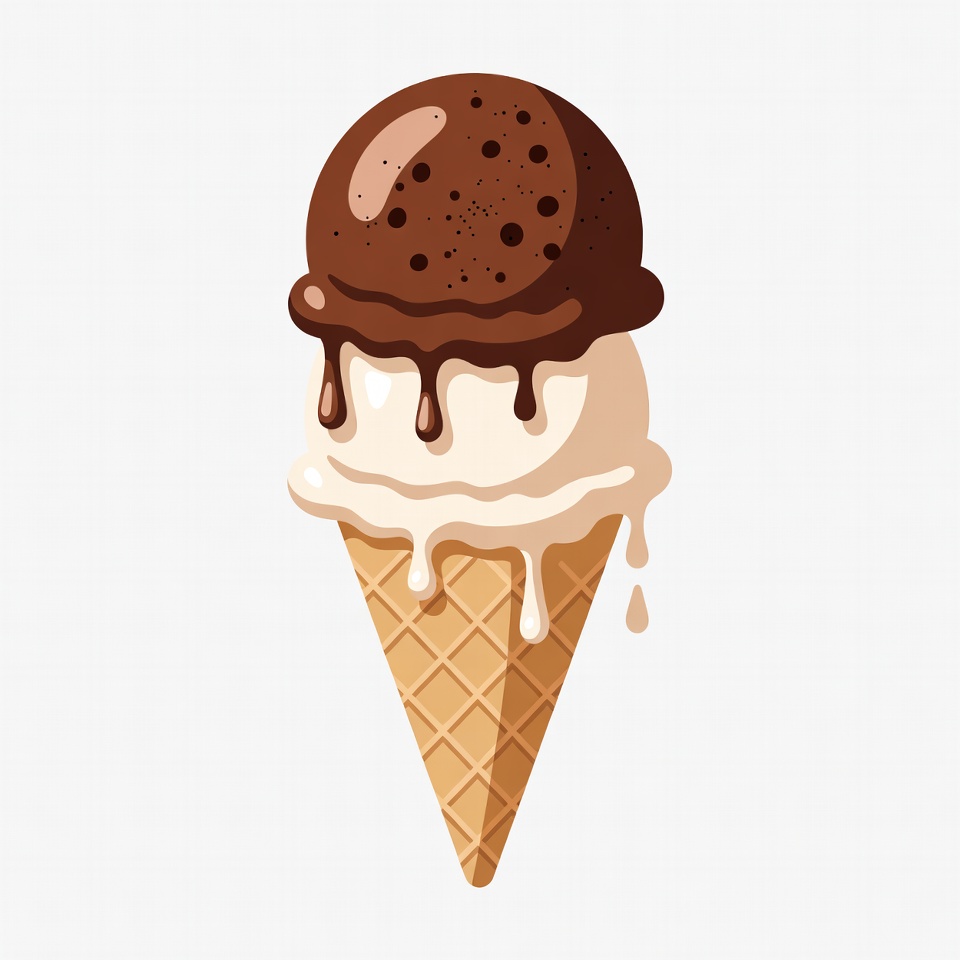Chocolate Vanilla Ice Cream Cone Chocolate Vanilla Ice Cream Cone
