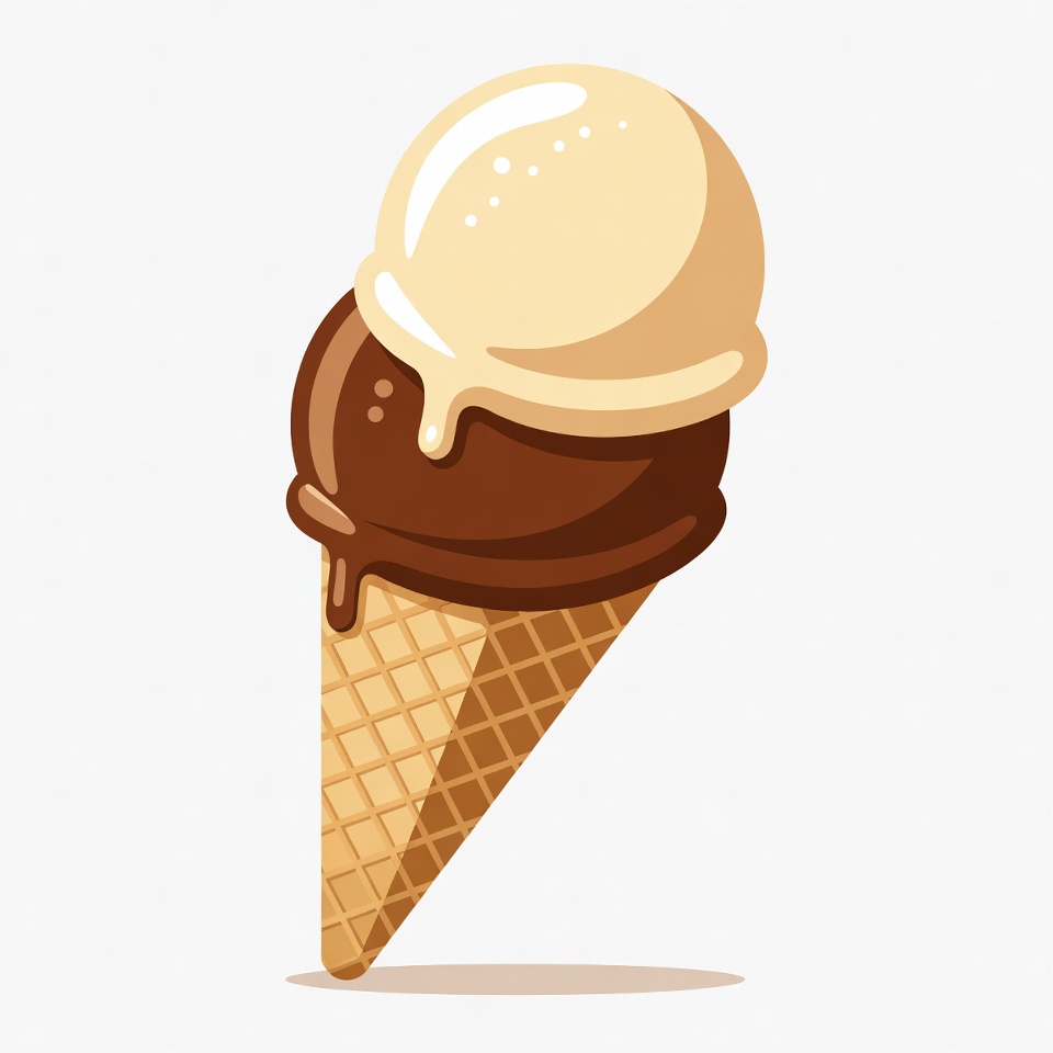 Vanilla Chocolate Ice Cream Cone Vanilla Chocolate Ice Cream Cone