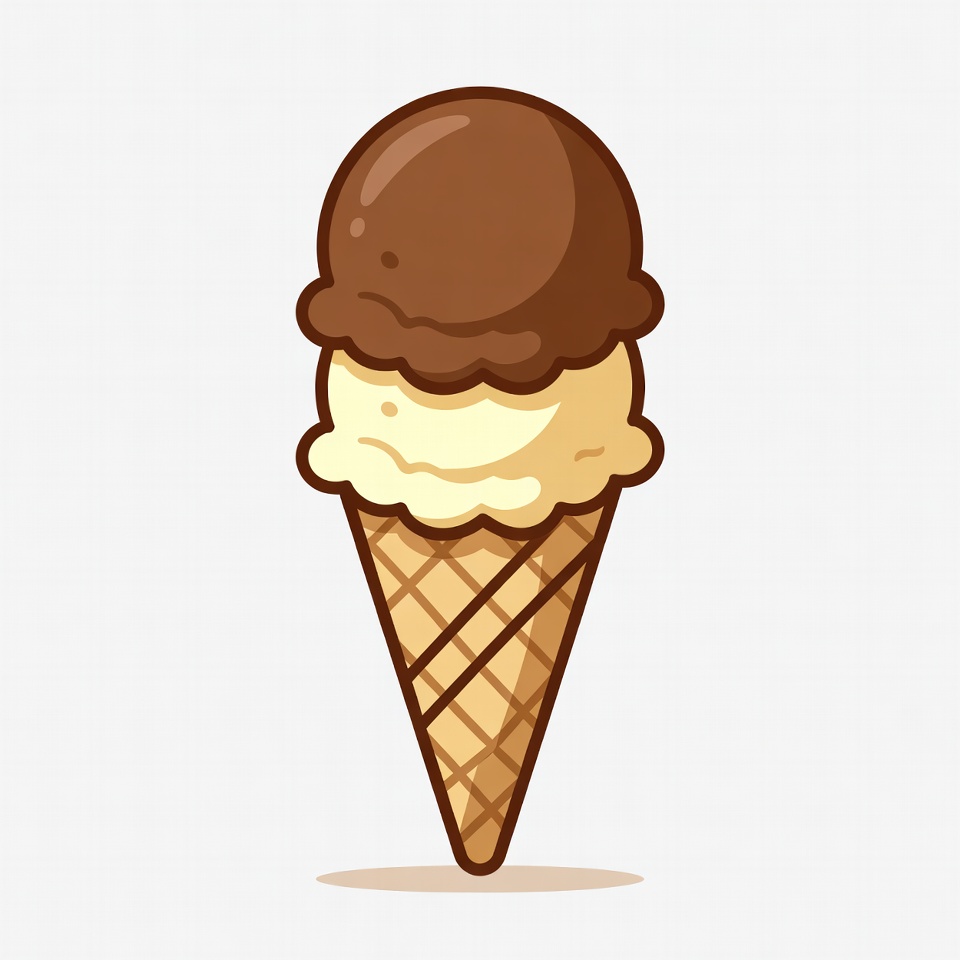 Chocolate Vanilla Ice Cream Cone Chocolate Vanilla Ice Cream Cone