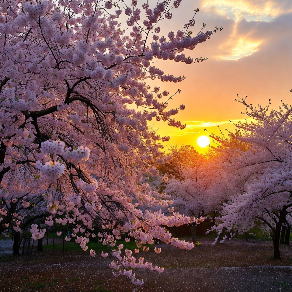 Cherry Blossoms at Sunset Cherry Blossoms at Sunset