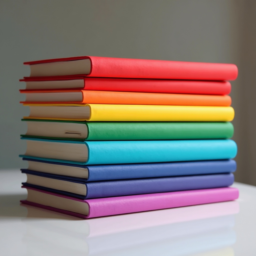 Stack of Rainbow Colored Books Stack of Rainbow Colored Books