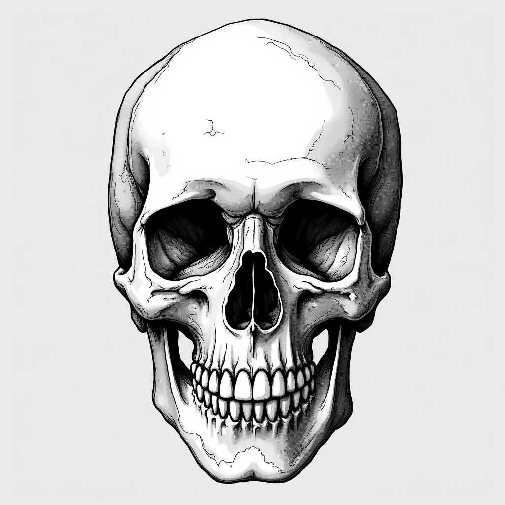 Detailed Human Skull Illustration Detailed Human Skull Illustration