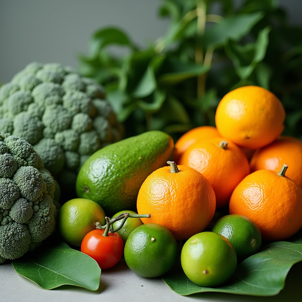 Fresh Broccoli Oranges Avocado Fruits Fresh Broccoli Oranges Avocado Fruits