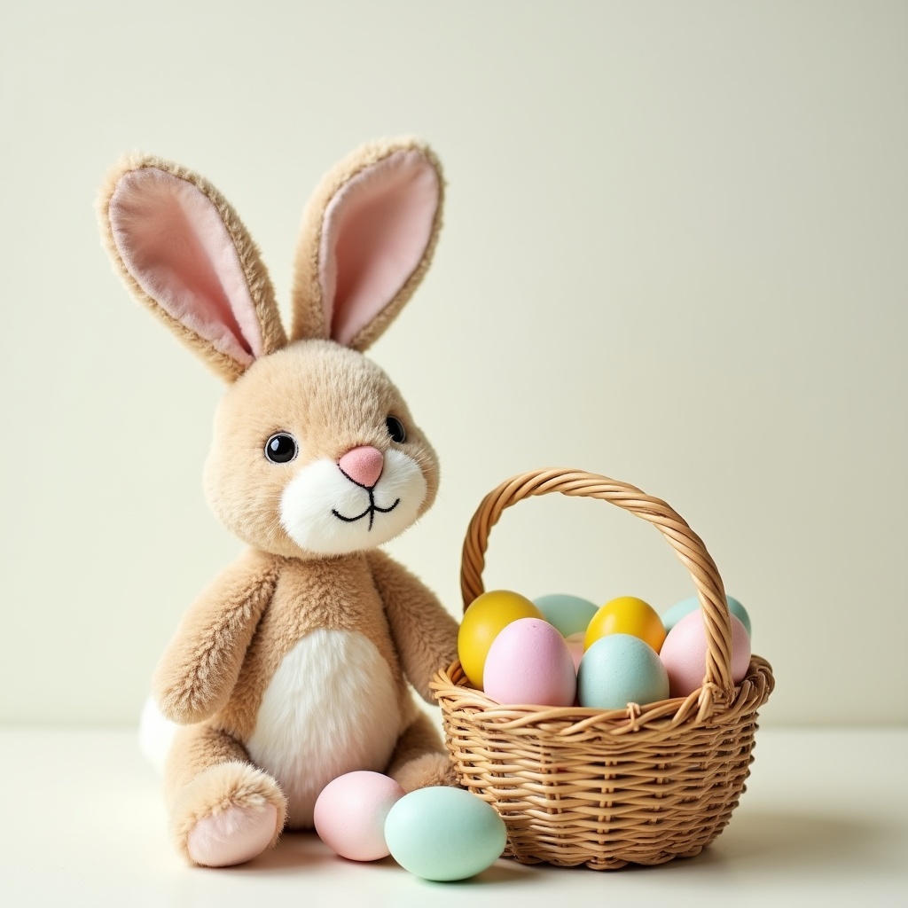 Stuffed Bunny with Easter Basket Stuffed Bunny with Easter Basket