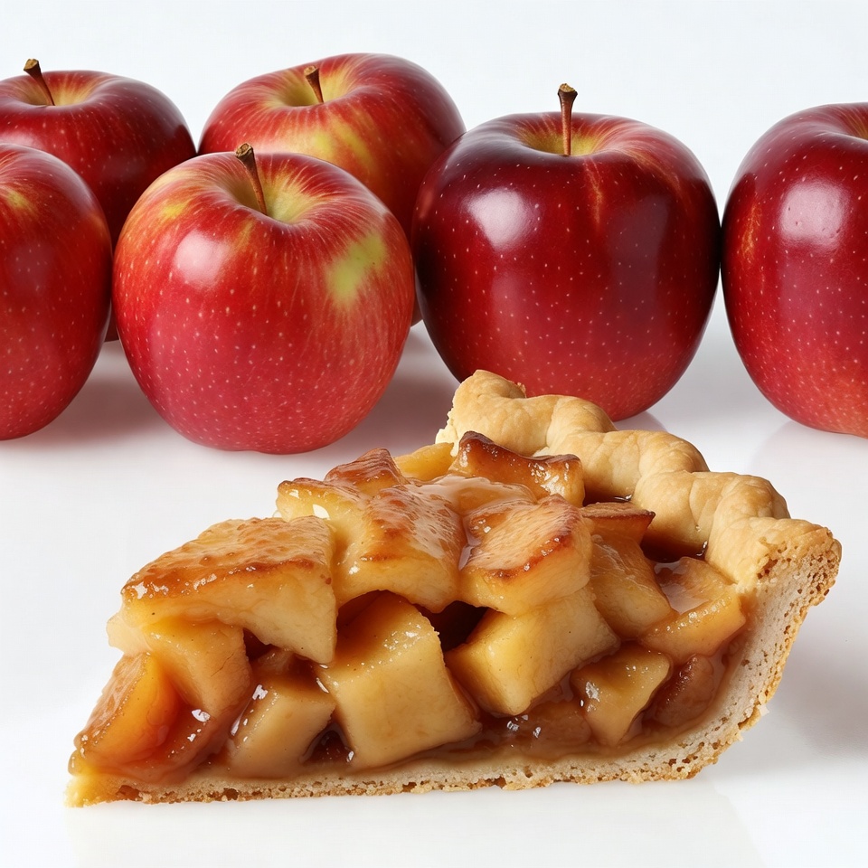 Apple Pie Slice with Whole Apples Apple Pie Slice with Whole Apples