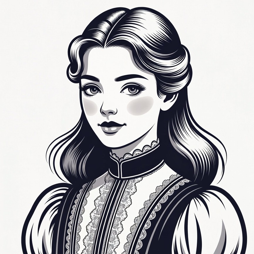 Victorian woman portrait illustration Victorian woman portrait illustration