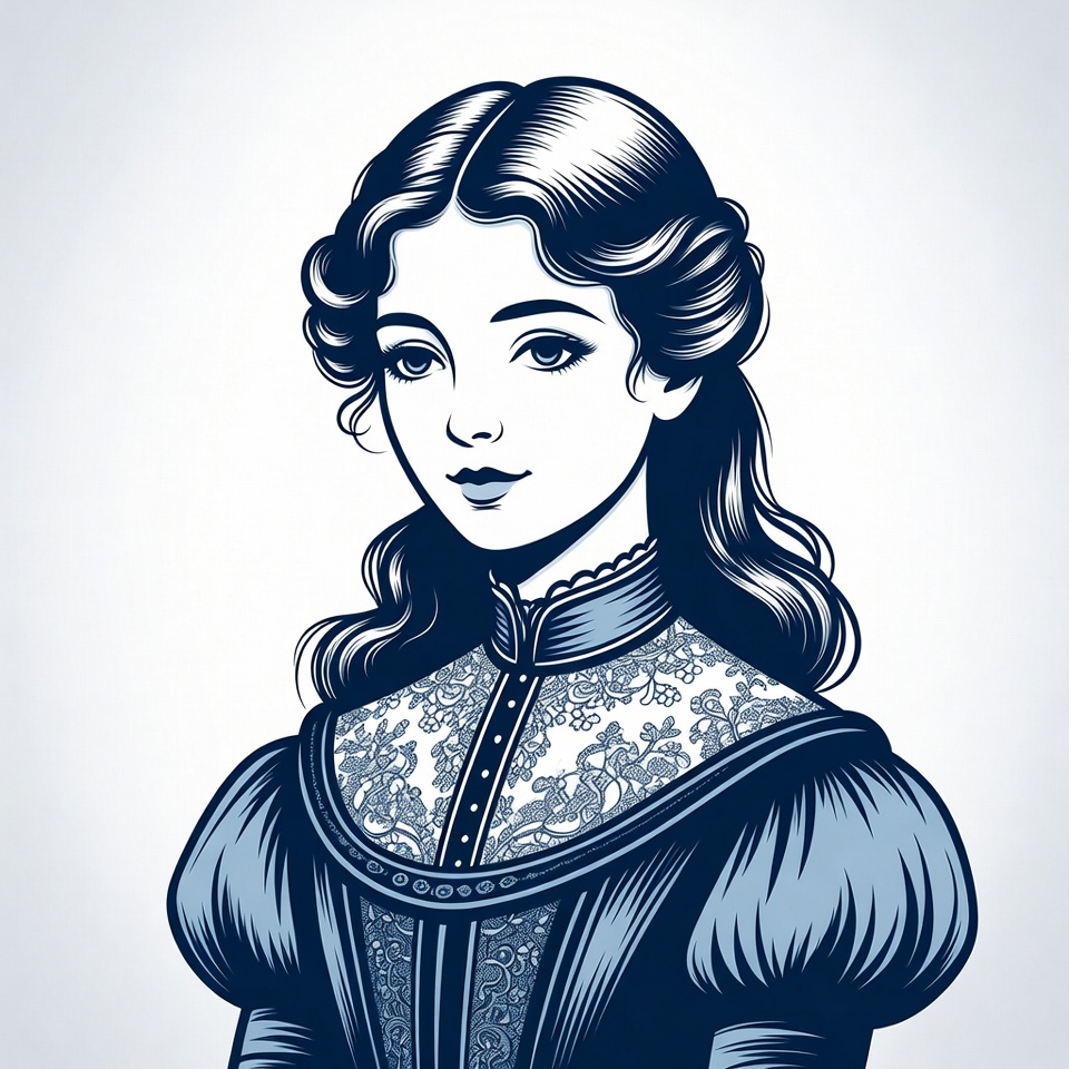 Victorian woman in lace dress Victorian woman in lace dress