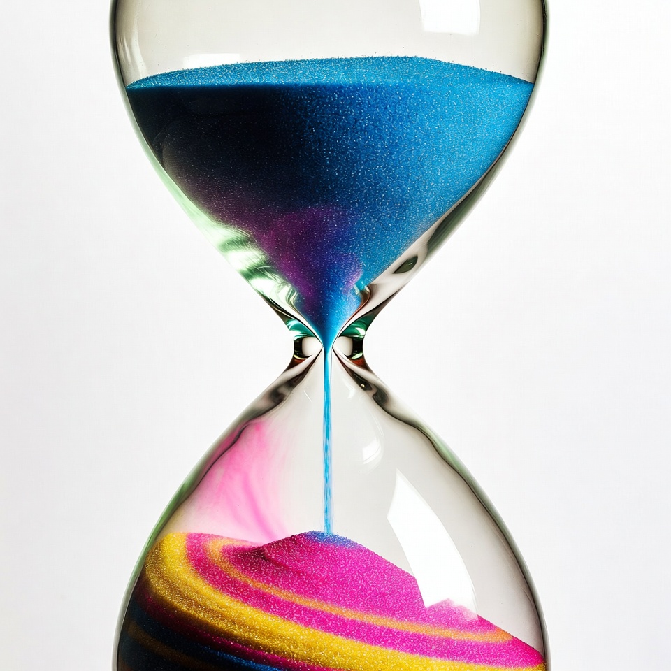 Colorful Hourglass with Rainbow Sand Colorful Hourglass with Rainbow Sand