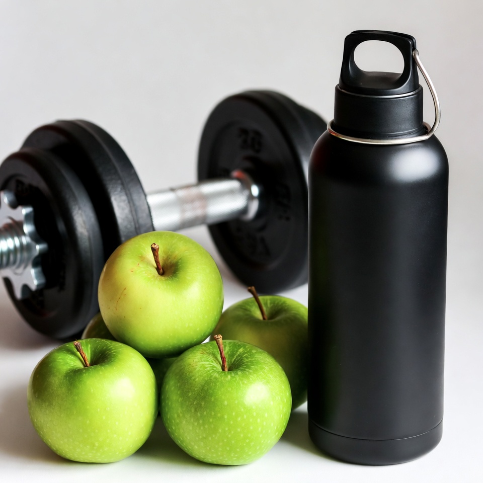 Dumbbells Green Apples Water Bottle Dumbbells Green Apples Water Bottle