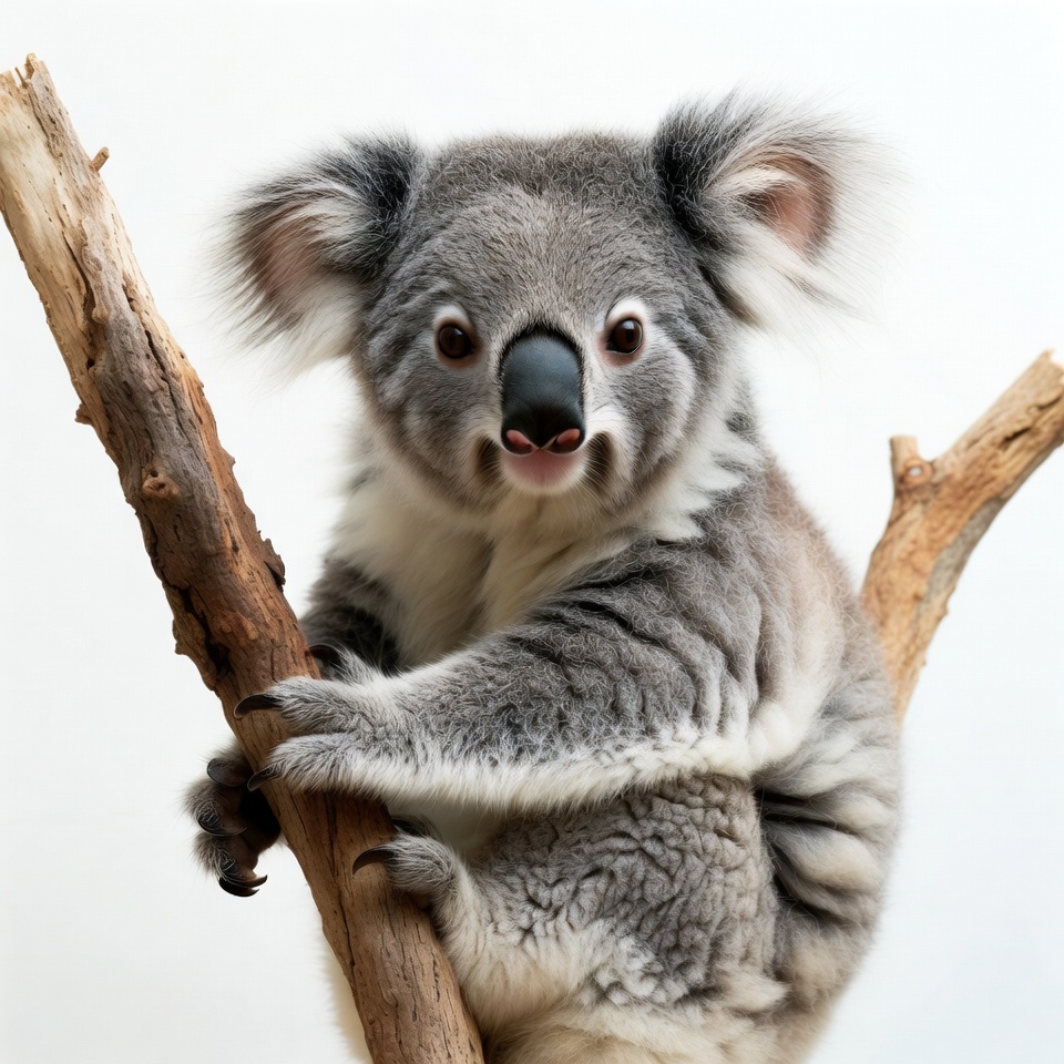 Baby Koala Clinging to Branch Baby Koala Clinging to Branch