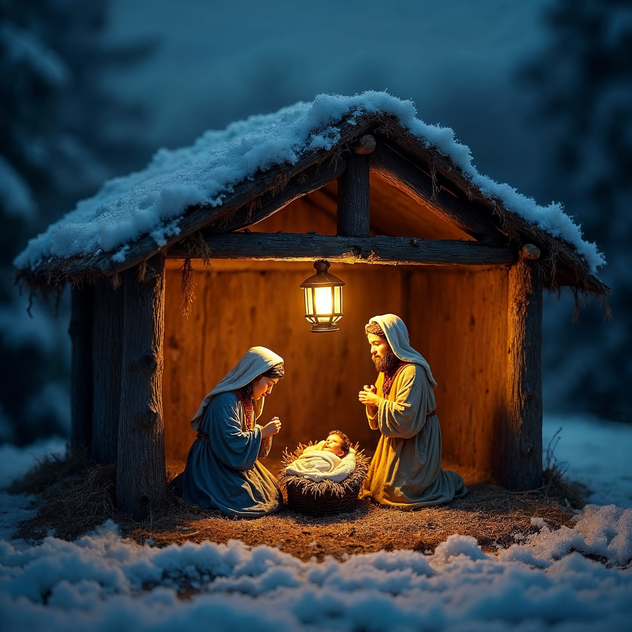 Nativity Scene with Mary Joseph Baby Jesus Nativity Scene with Mary Joseph Baby Jesus