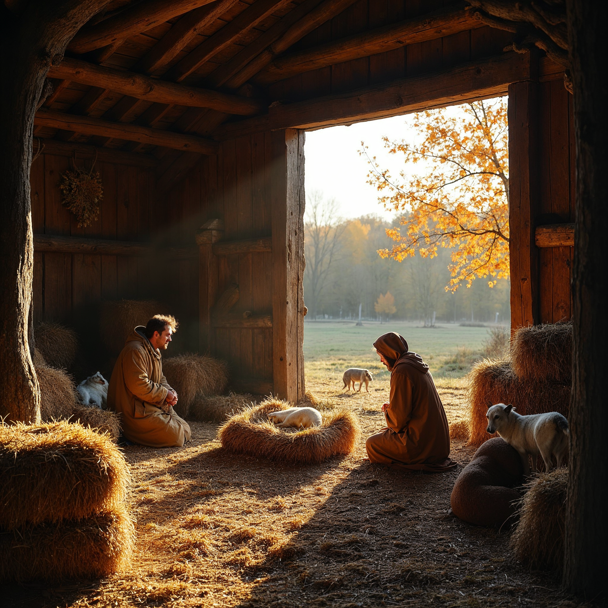 Nativity Scene with Mary Joseph Animals Nativity Scene with Mary Joseph Animals