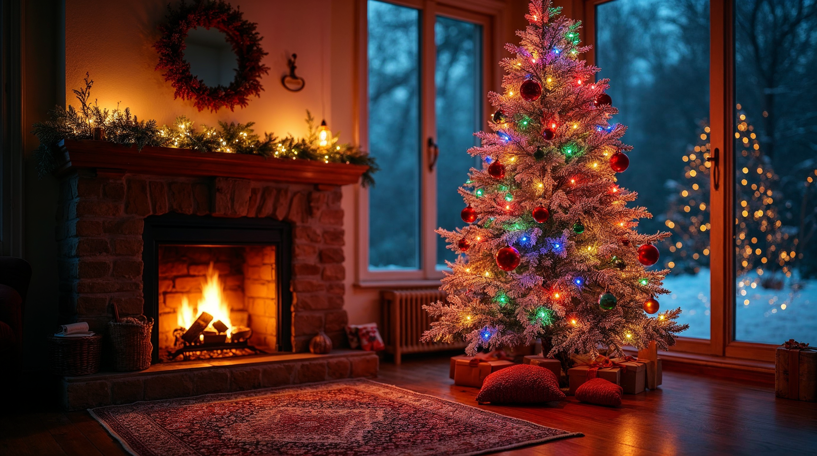 Christmas Tree by Cozy Fireplace Christmas Tree by Cozy Fireplace