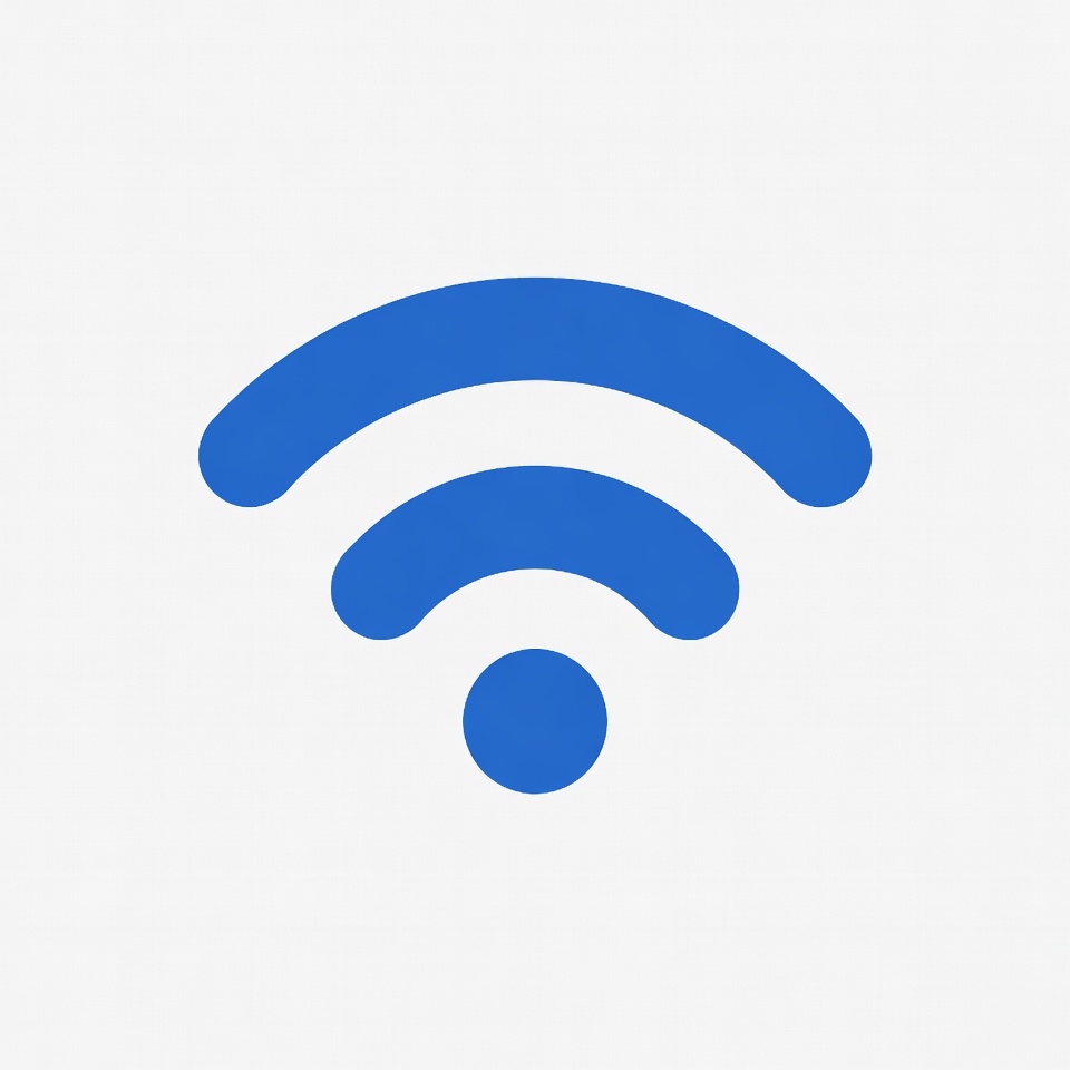 Blue WiFi Symbol Icon Blue WiFi Symbol Icon