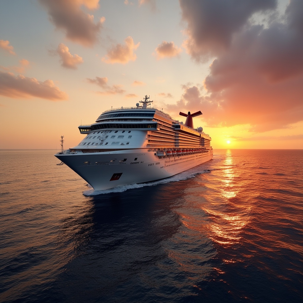 Carnival Cruise Ship at Sunset Carnival Cruise Ship at Sunset