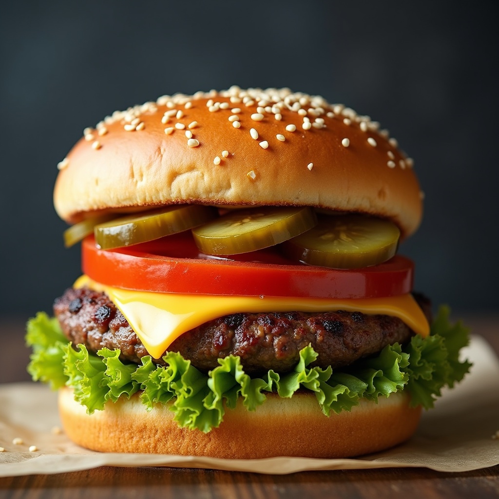 Classic Cheeseburger with Pickles Classic Cheeseburger with Pickles