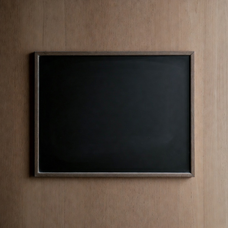 Framed Black Chalkboard on Wood Wall Framed Black Chalkboard on Wood Wall