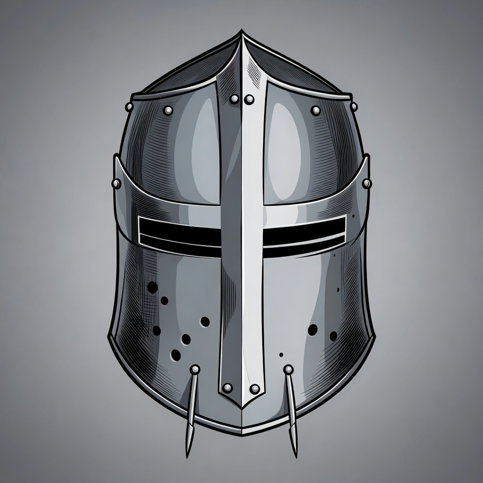 Medieval Knight Helmet Illustration Medieval Knight Helmet Illustration