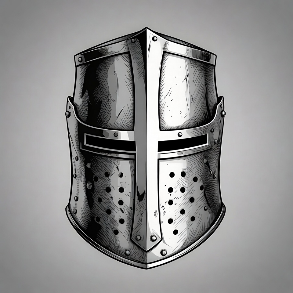 Medieval Knight Helmet Illustration Medieval Knight Helmet Illustration