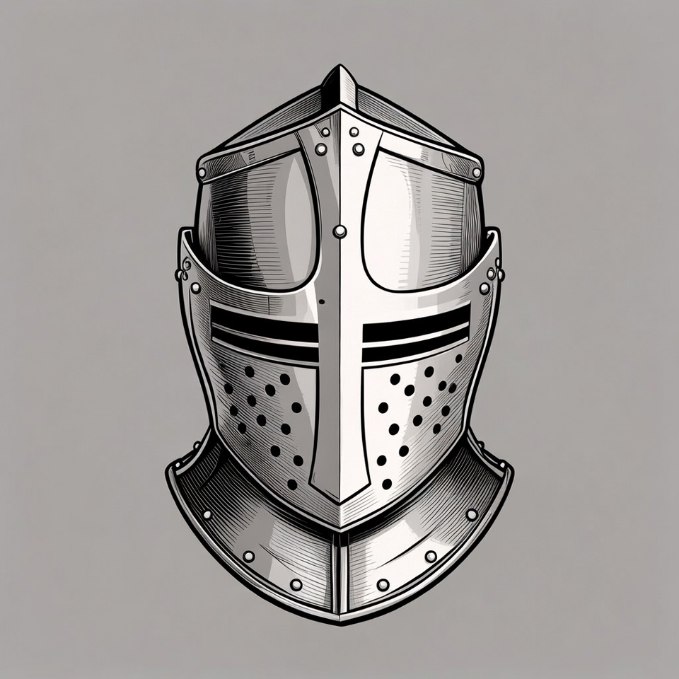 Medieval Knight Helmet Illustration Medieval Knight Helmet Illustration