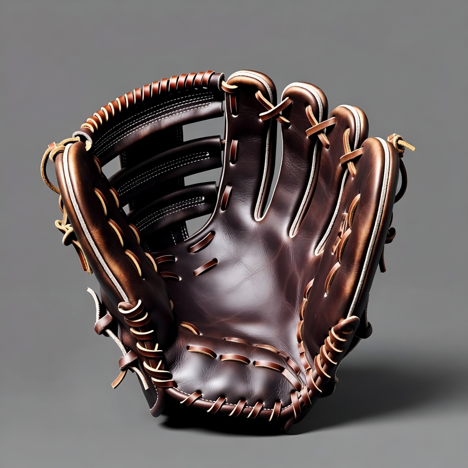 Brown baseball glove open palm Brown baseball glove open palm