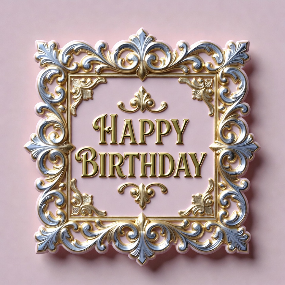 Ornate Happy Birthday Card Ornate Happy Birthday Card
