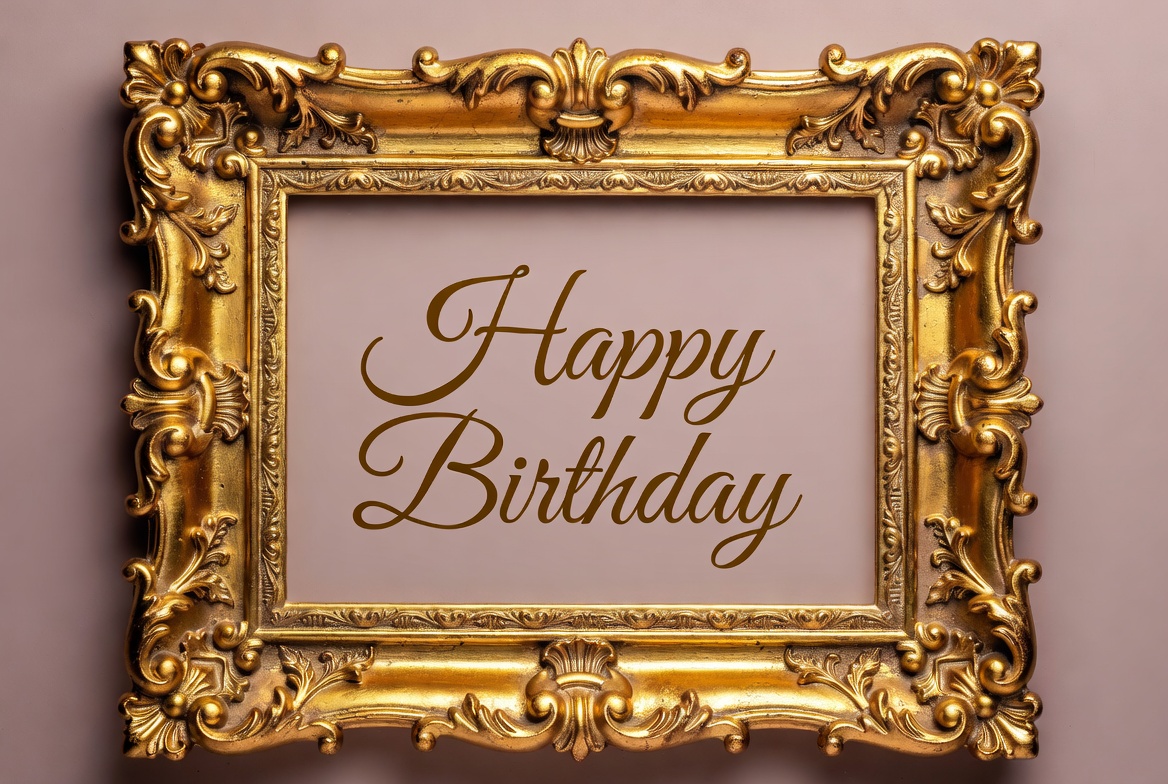 Gold Frame Happy Birthday Gold Frame Happy Birthday