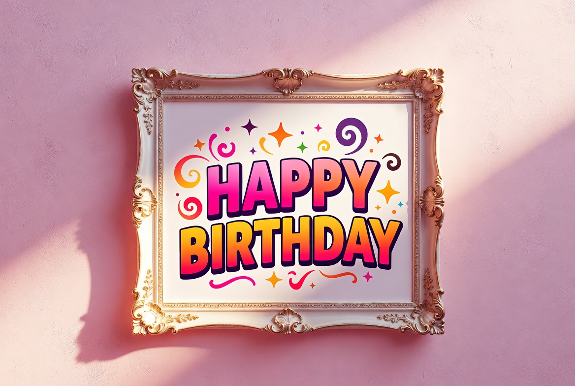 Happy Birthday Framed Illustration Happy Birthday Framed Illustration