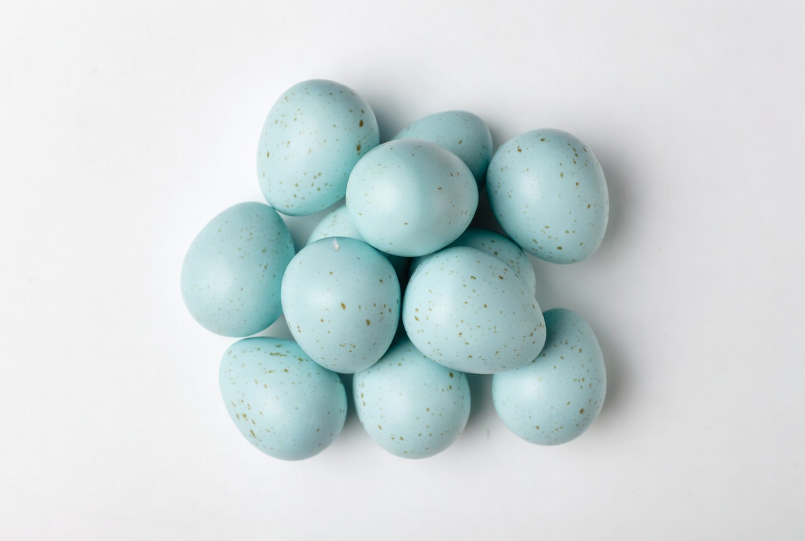 Pile of Blue Speckled Bird Eggs Pile of Blue Speckled Bird Eggs