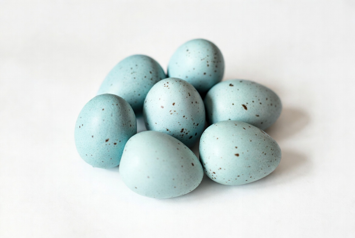 Cluster of Blue Speckled Eggs Cluster of Blue Speckled Eggs