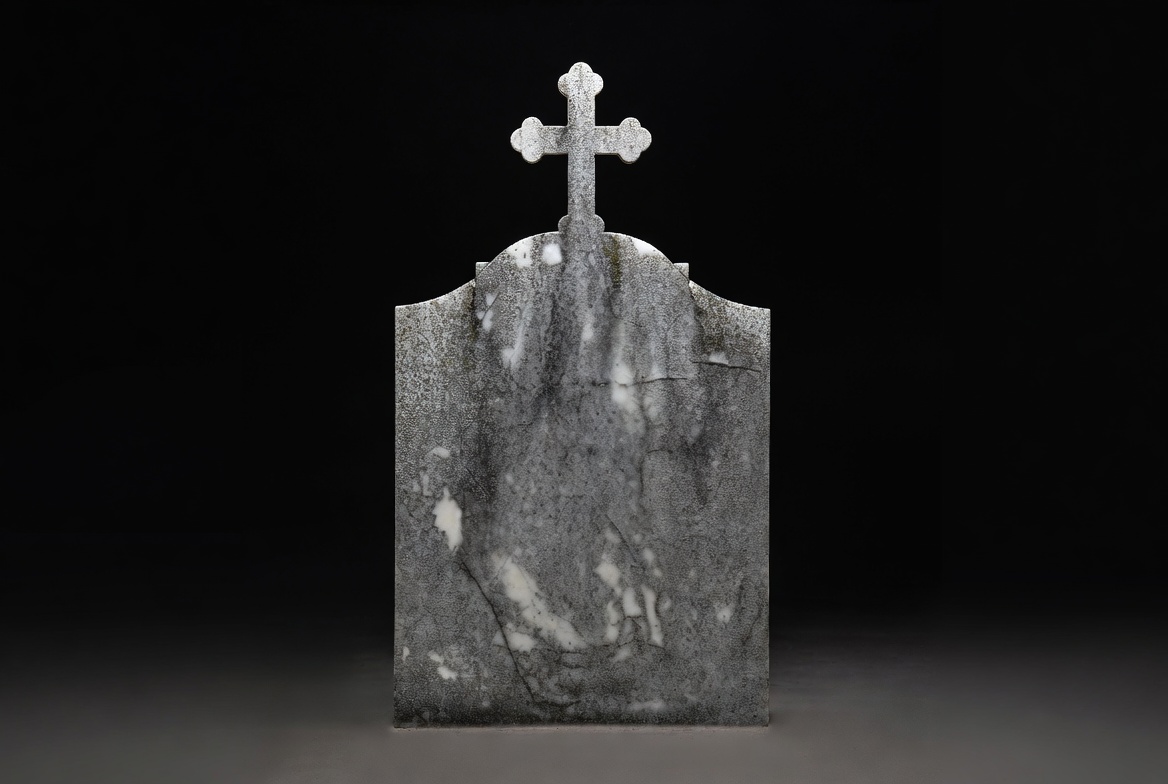 Gray Tombstone with Cross Gray Tombstone with Cross