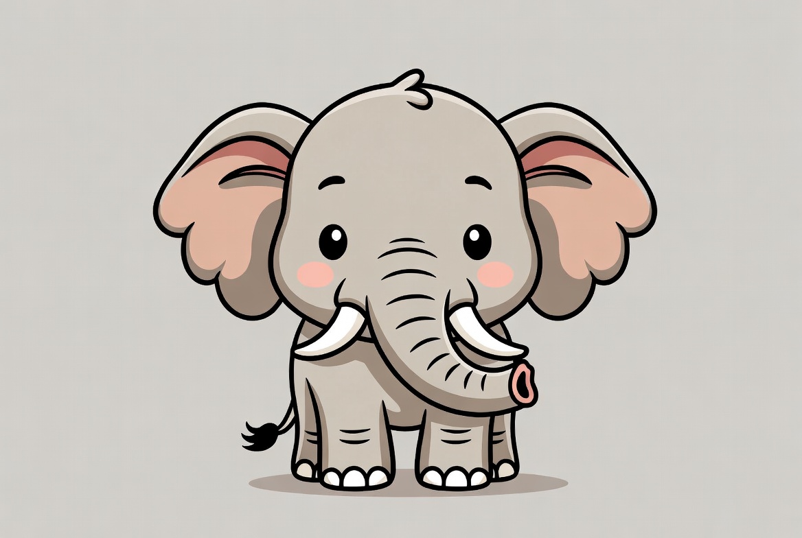 Cute cartoon baby elephant Cute cartoon baby elephant