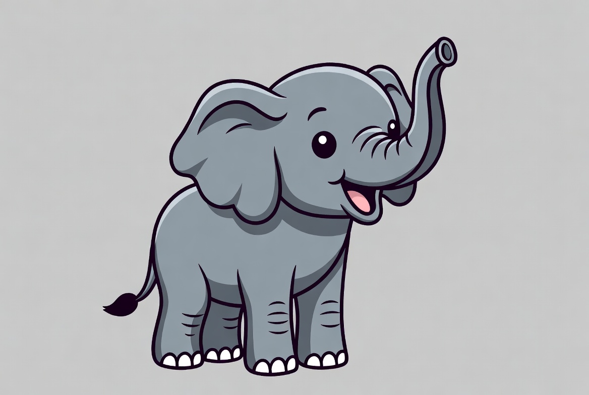 Cute cartoon baby elephant smiling Cute cartoon baby elephant smiling